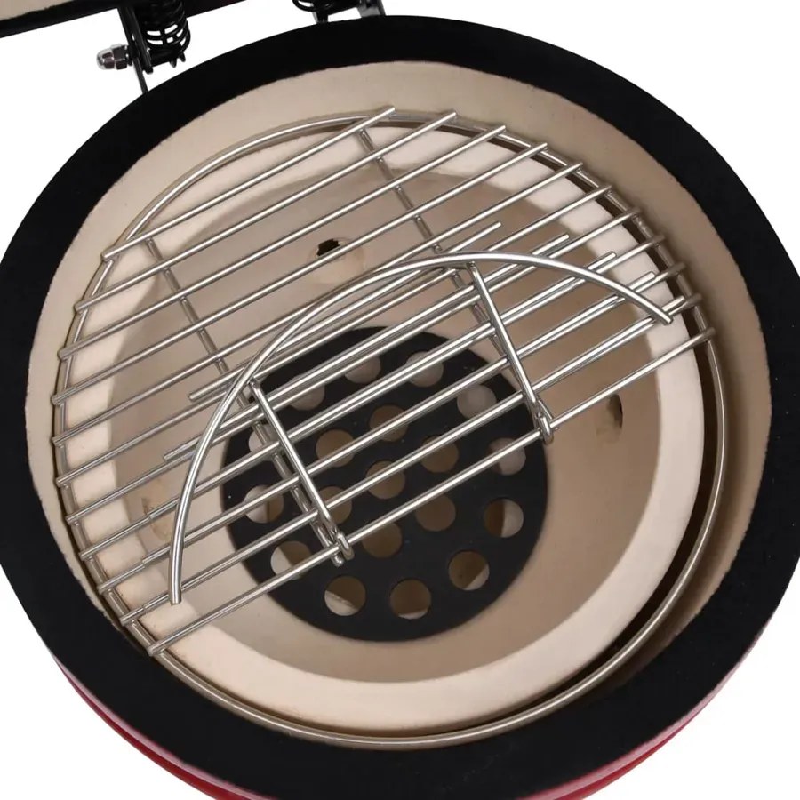 Czerwony ceramiczny grill z pokrywą D0-G13