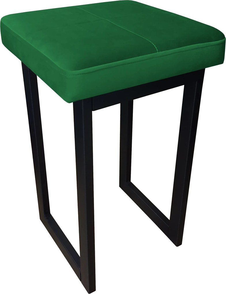 Taboret SOLID tkanina Welur stelaż metalowy STOŁEK LOFT : Kolor Stelaża - Czarny , Kolor tkaniny - VELVET - MG25, Typ tkaniny - Velvet, Wysokość - 60 cm
