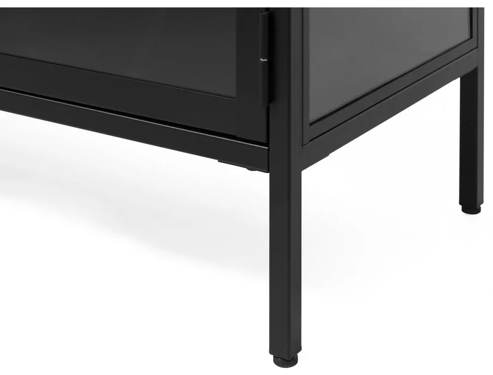 Czarna metalowa szafka pod TV 132x52 cm Carmel – Unique Furniture