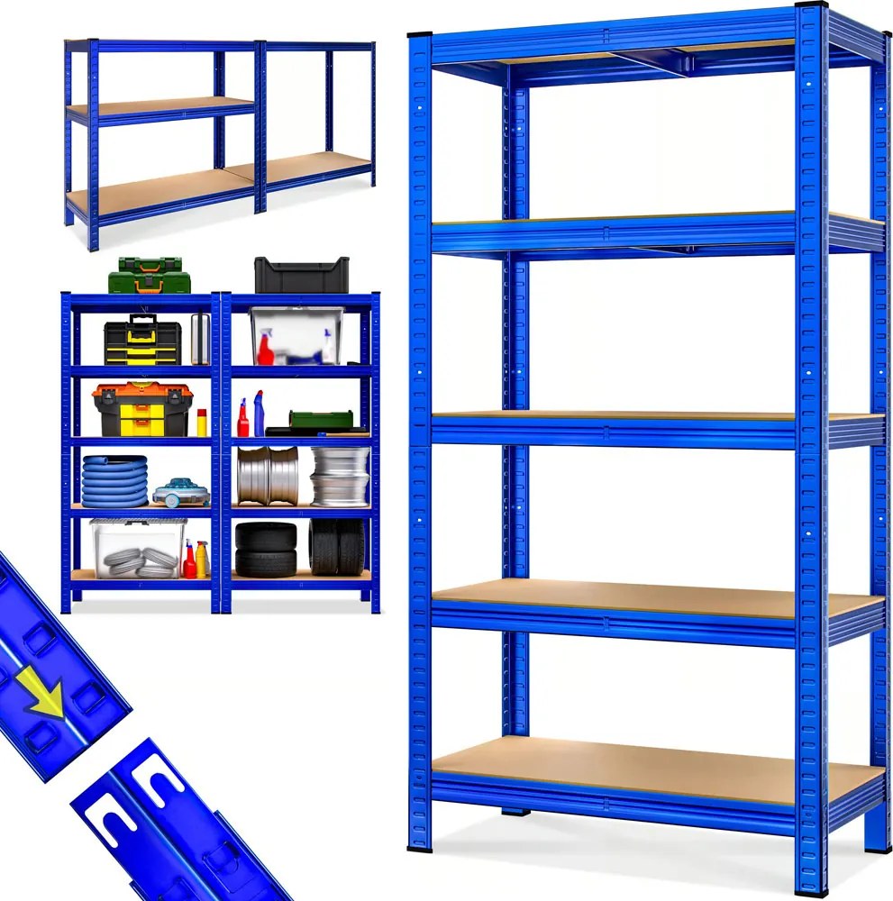 Regał o dużej nośności HEAVY, maks. 875kg, 90x40x180cm, niebieska Monzana