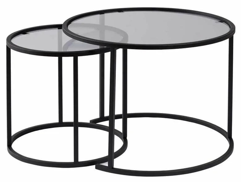 Zestaw stolików konferencyjnych Aurum Black and Grey 60 cm, 2 szt.