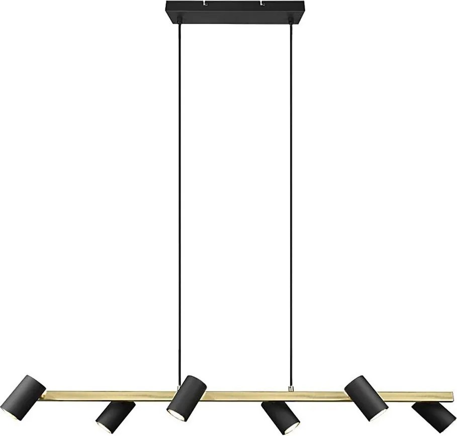 Trio - Lampa wisząca na przewodzie MARLEY 6xGU10/35W/230V czarny/złoty