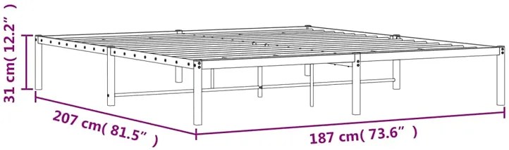 Białe minimalistyczne łóżko z metalu 180x200 cm biały