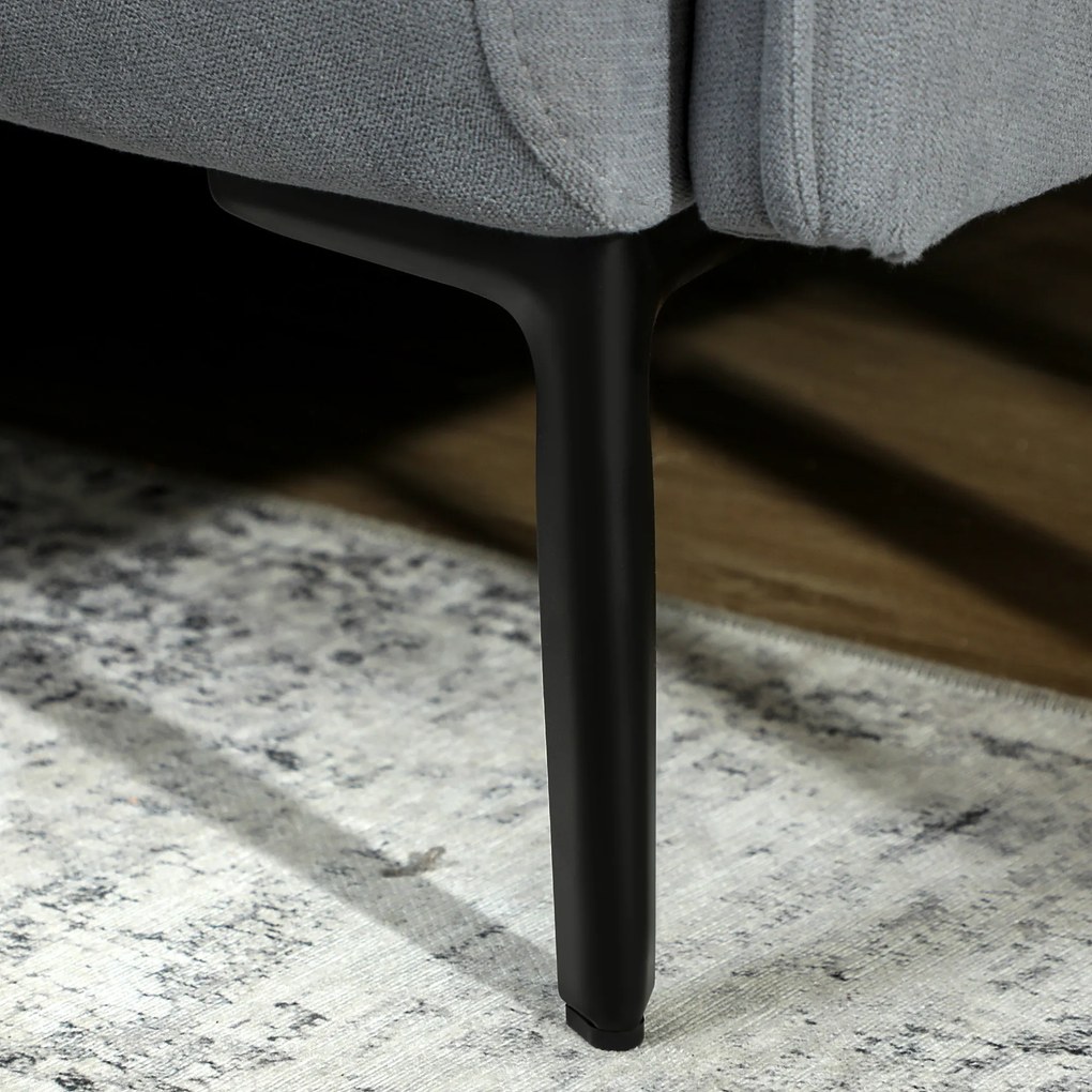 HOMCOM sofa 2-osobowa, grube poduszki, welurowe obicie, sofa tapicerowana, czarny