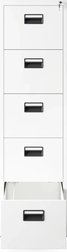 Metalowa szafka kartotekowa 46x62x163 cm Sara V005 biała