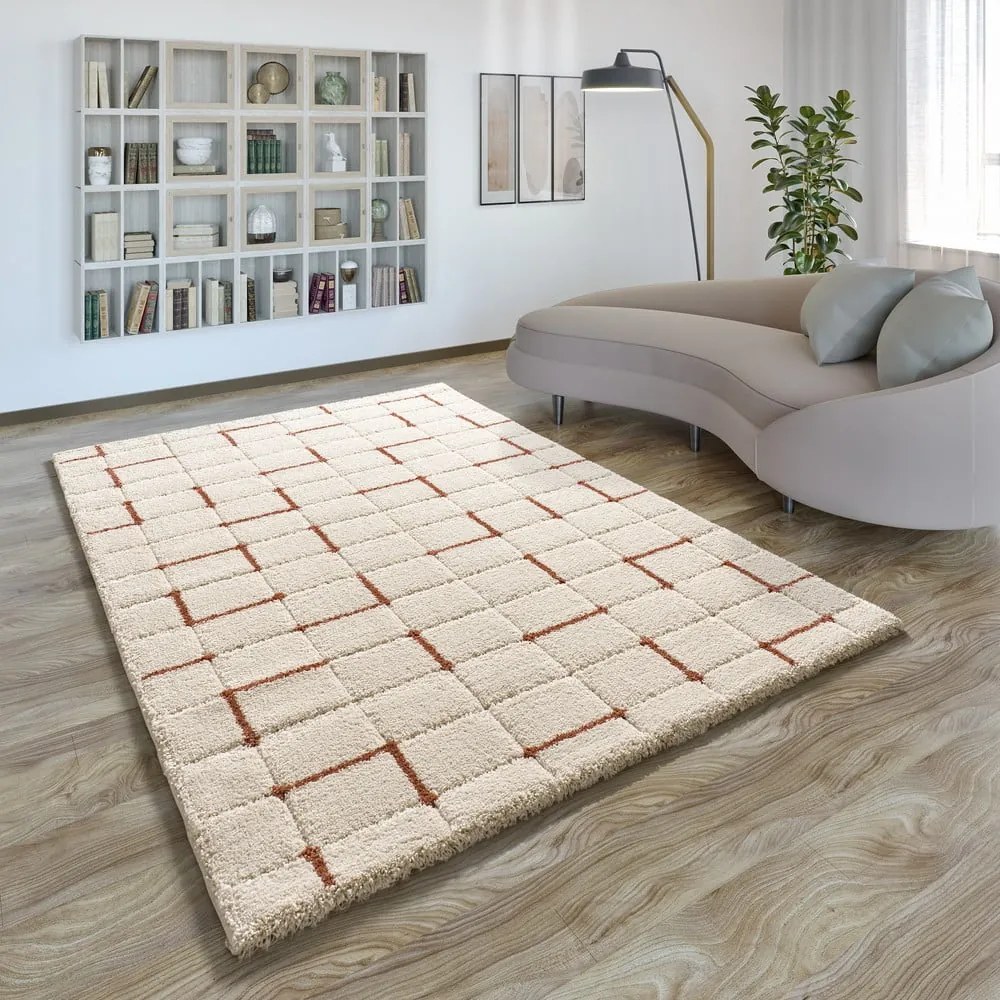 Ceglasto-kremowy dywan 80x150 cm Brenda – Universal