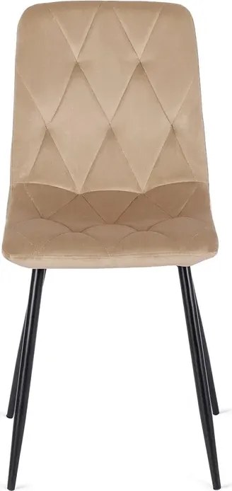 Zestaw Stół Okrągły LAUREN 80 cm Dąb Złoty/Czarny i 4 Krzesła ROBIN Beżowe