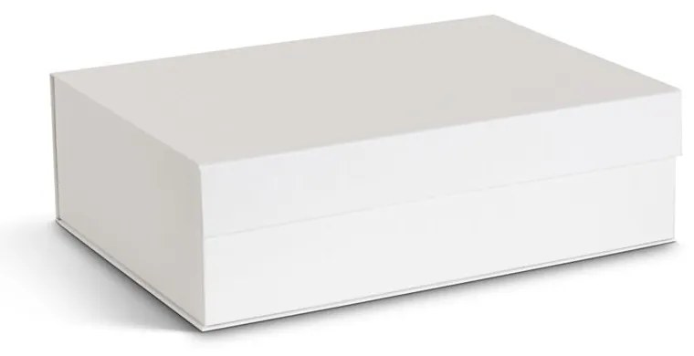 Białe kartonowe pojemniki dekoracyjne z pokrywką zestaw 3 szt. 42,5x29,5x13 cm Kian Paper Laminate – Bigso