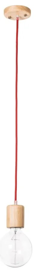 Lampa wisząca z czarnym kablem SULION Wood