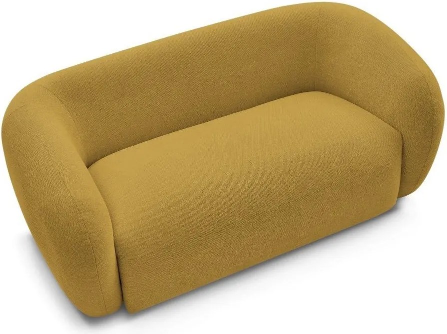 Żółta sofa z tkaniny szenilowej 160 cm Celine – Bobochic Paris