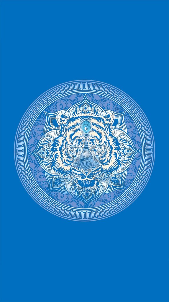 Ręcznik plażowy TIGER 100x180 cm niebieski, 100% mikrofibra