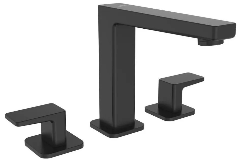 Sapho - Bateria umywalkowa 3-otworowa TURSI czarny mat