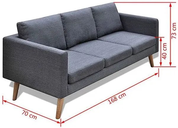 Sofa 3-osobowa Imex 3L - ciemny szary