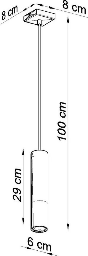 Metalowa lampa wisząca w czarno-srebrnym kolorze ø 8 cm Longbot – Sollux