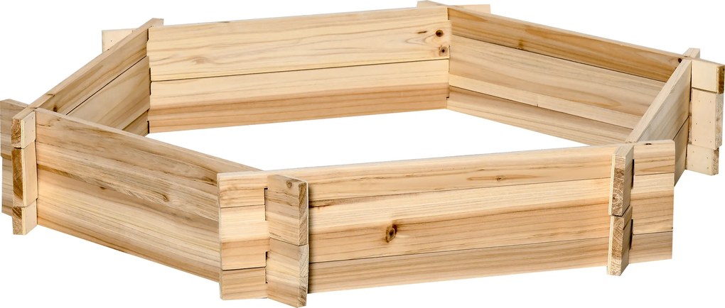 Outsunny podwyższona grządka z drewna naturalnego idealna do uprawy roślin w ogrodzie 100x92x16cm | Aosom PL