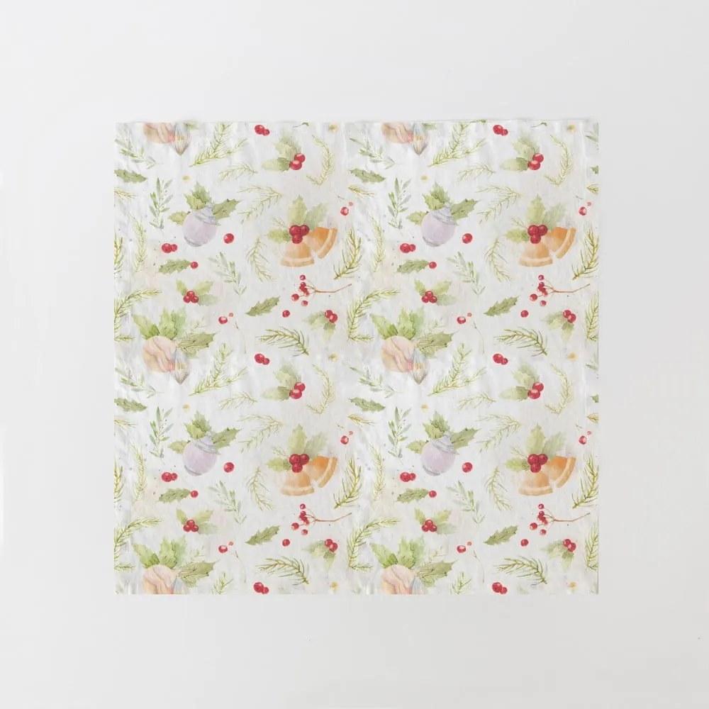 Zestaw 2 świątecznych lnianych serwetek Linen Tales Merry, 40x40 cm