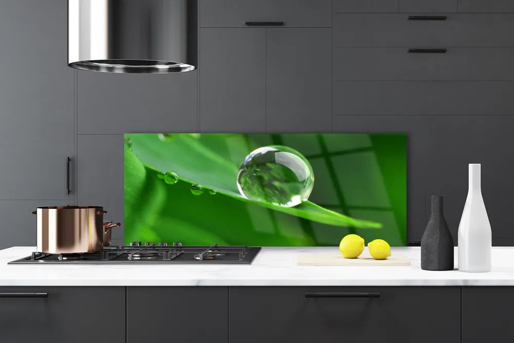 Panel Kuchenny Krople Rosy Na Liściu