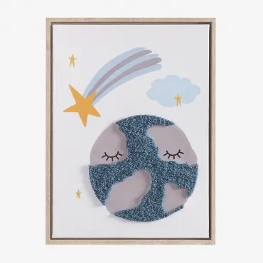 Dekoracyjny Obraz 30x40 Cm Z Teksturą Tekstylną Haley Kids Multicolor Soft - Sklum