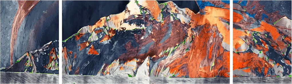 Obraz - Ilustracja domów publicznych (170x50 cm)