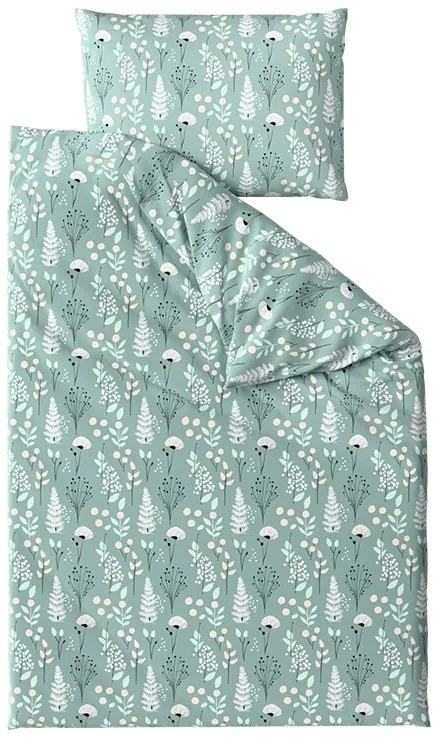PrzytulneMieszkanie.pl PrzytulneMieszkanie.pl Bawełniana pościel WILD FLOWERS miętowa Rozmiar pościeli: 70 x 90 cm | 140 x 220 cm