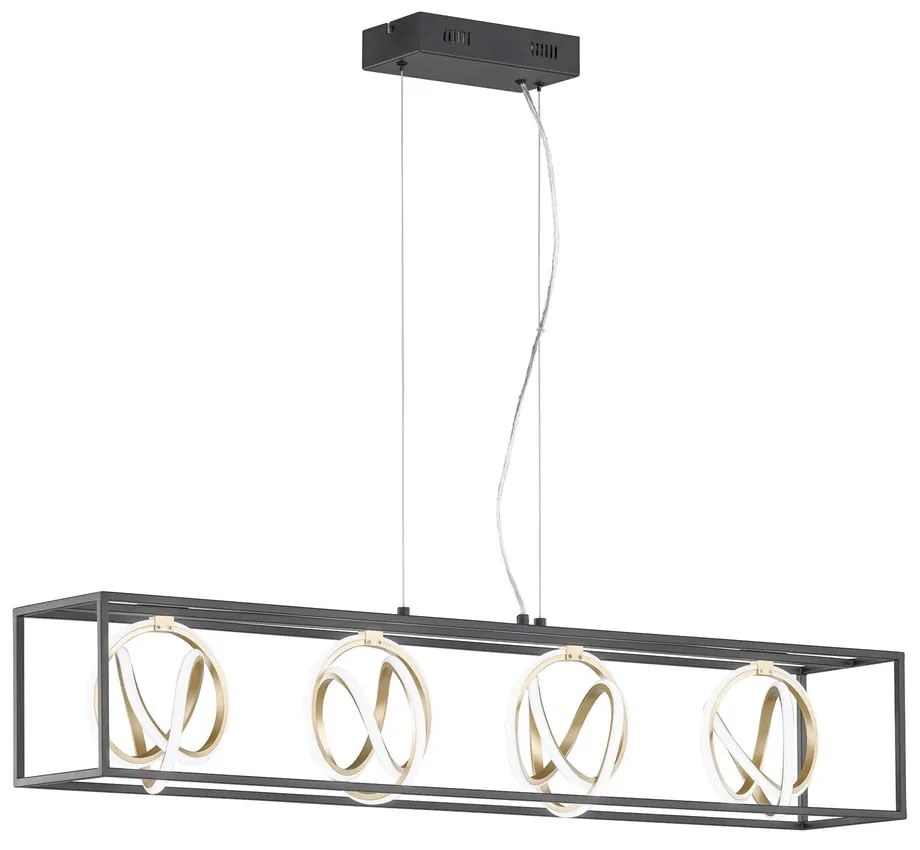 Czarna lampa wisząca LED ze ściemniaczem Gisi – Fischer & Honsel