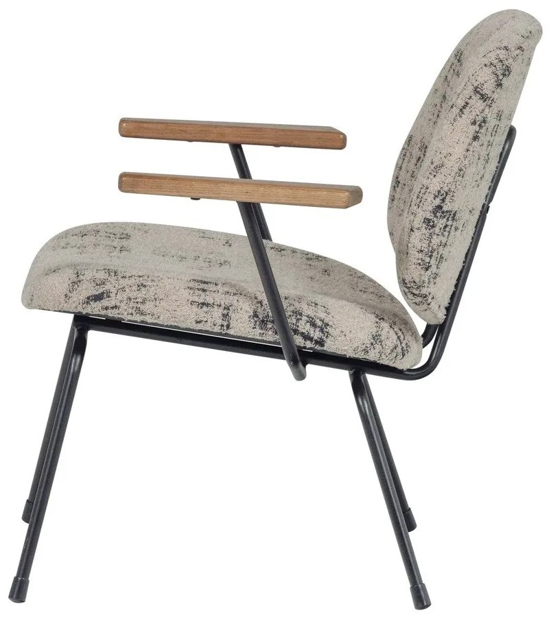 Beżowy fotel z tkaniny szenilowej Aure – WOOOD