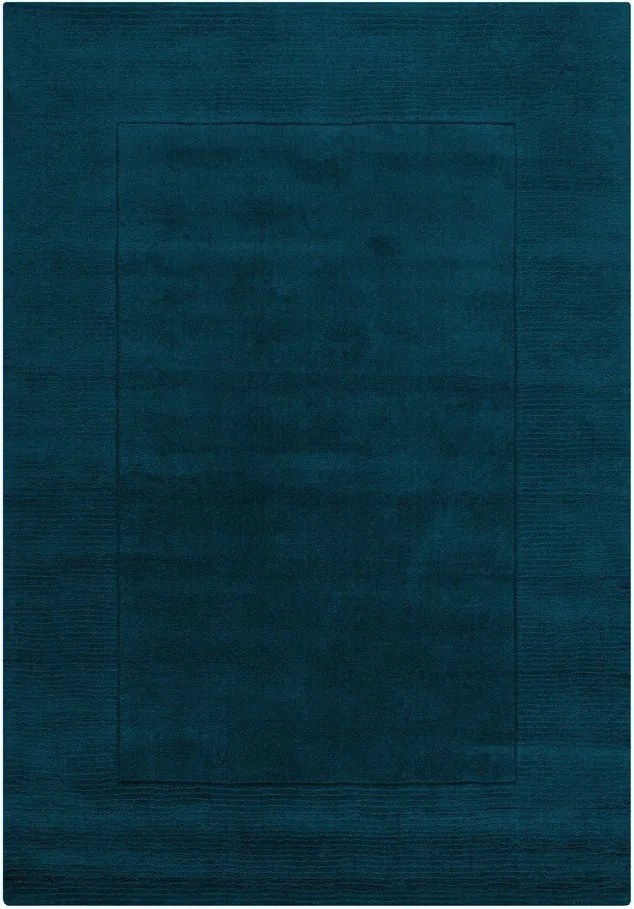 Ciemnoniebieski wełniany dywan tkany ręcznie 200x290 cm Textured Wool Border – Flair Rugs