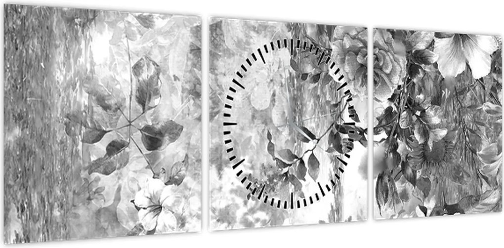 Obraz - Romantyczny ogród (z zegarem) (90x30 cm)