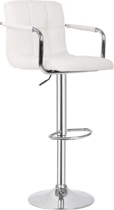 MIADOMODO Krzesło barowe 2 szt, z podłokietnikami, białe