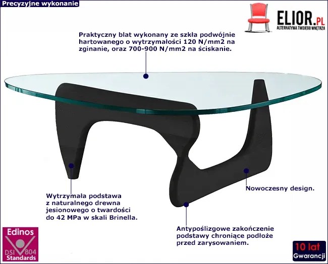 Czarny stolik kawowy glamour L2-S81