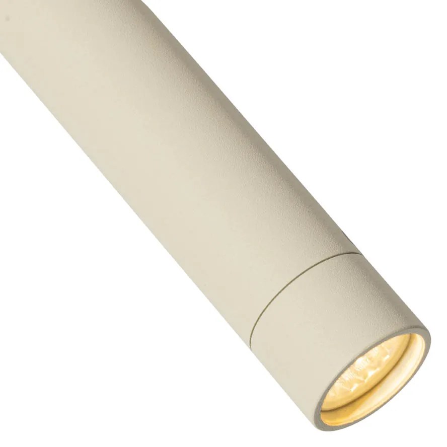 Nowoczesny system oświetlenia szynowego Slimline Uzzy z 6 reflektorami w kolorze beżowym i czarnym - 1-fazowy Nowoczesny Oswietlenie wewnetrzne