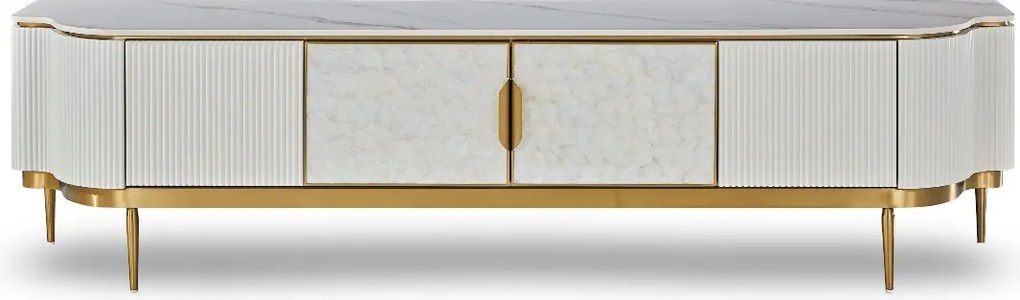 Szafka RTV glamour Stilig ST905C w kolorze ecru