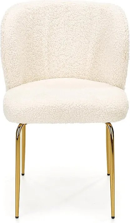 Krzesło tapicerowane K474 kremowe/złote