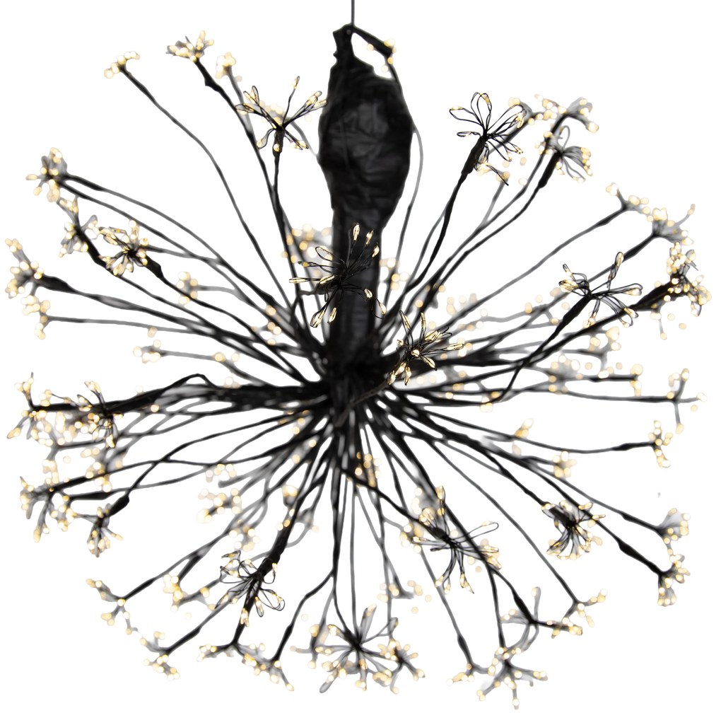 Zewnetrzna Świąteczna lampa wisząca kula czarna 60 cm z LED z timerem IP44 - Nobu Oswietlenie zewnetrzne