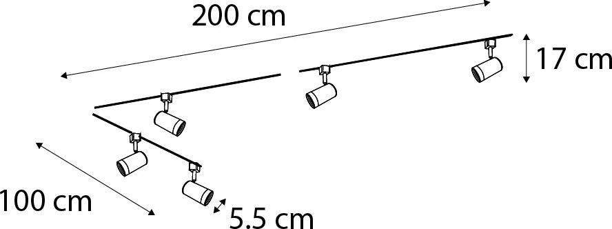 Inteligentny system oświetlenia szynowego biały 1-fazowy 5-punktowy z Wifi GU10 - Iconic Jeana