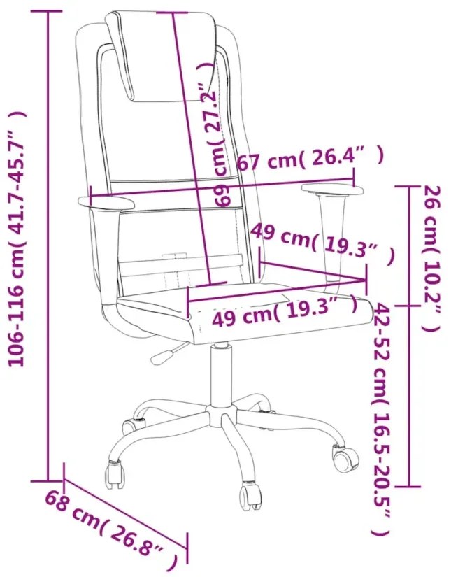 Czarne krzesło biurowe ergonomiczne z ekoskóry - Manresa 6X