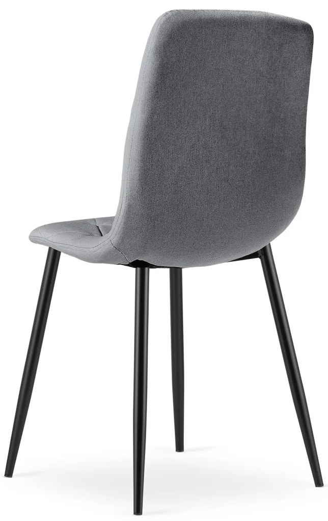 Szare krzesło do kuchni LIBRA z czarnymi nogami