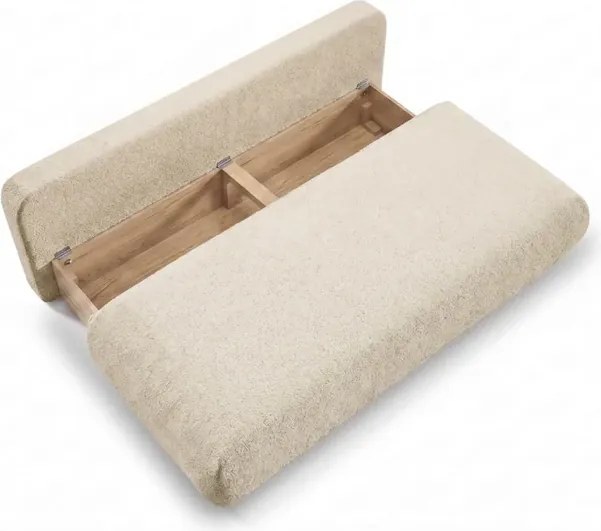 Sofa BASE Rozkładana Dwuosobowa Beżowa Boucle Japandi