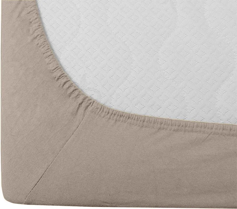 PrzytulneMieszkanie.pl Bawełniane prześcieradło z gumką STANDARD 90 x 200 cm piaskowe