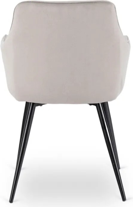 Zestaw Stół Prostokątny Rozkładany VICTOR 160-240 cm Czarny Marmur i 4 Krzesła MODESTO Szare Welurowe Nowoczesne