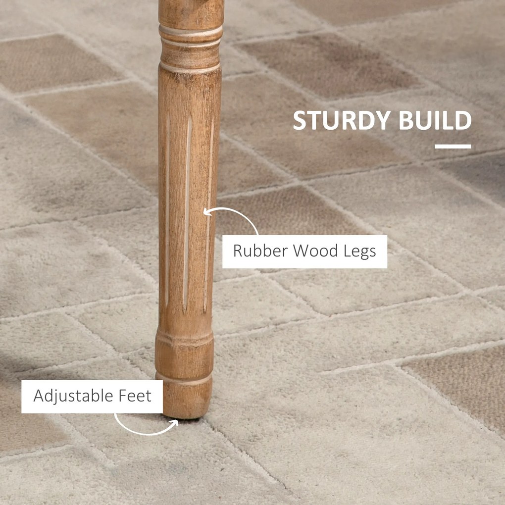 HOMCOM Krzesło Jadalniane Styl Francuski Dekoracja Nitami Kremowe Wygodne | Aosom PL