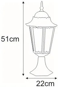 Czarna niska lampa ogrodowa stojąca - S352-Tirma