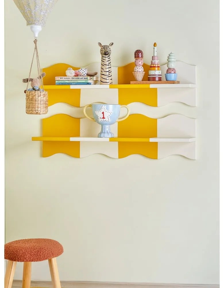 Żółto-biała półka dziecięca 80 cm Bubbi – Bloomingville Mini