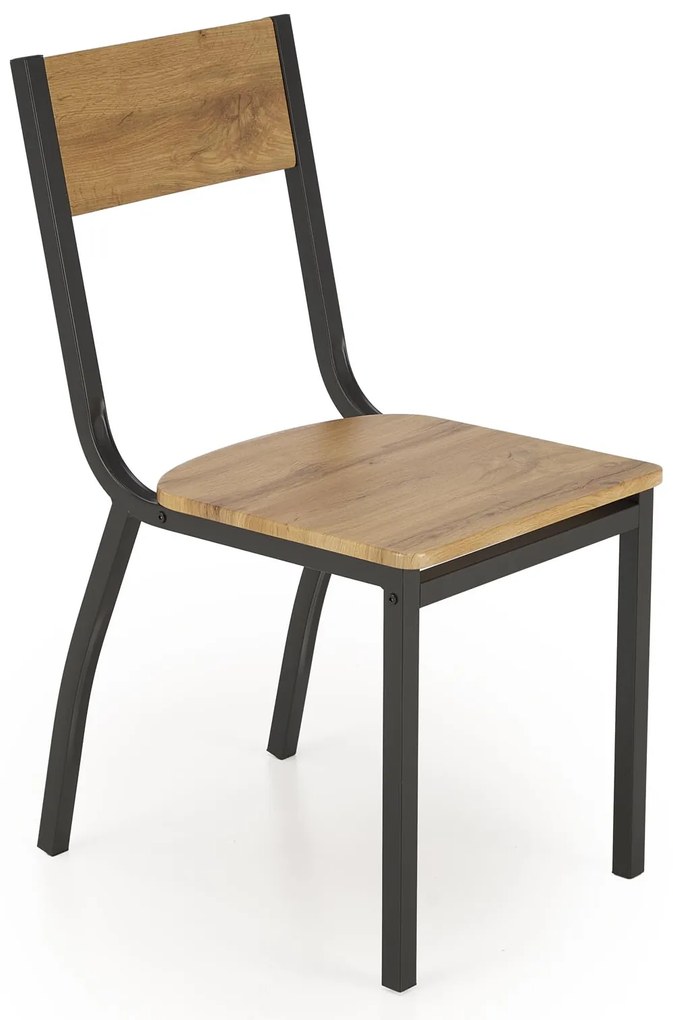 Zestaw drewniany stół + 4 krzesła, komplet naturalny / czarny MILTON