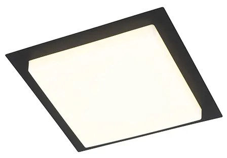 Nowoczesna lampa sufitowa czarna kwadratowa z wbudowanym LED IP44 - Lys