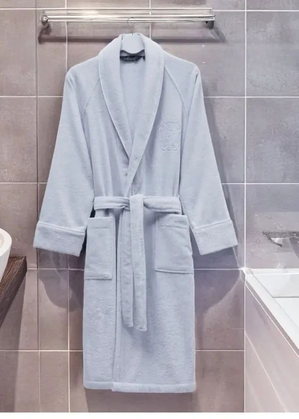 Modalowy unisex szlafrok DELUXE XXL Jasnoniebieski
