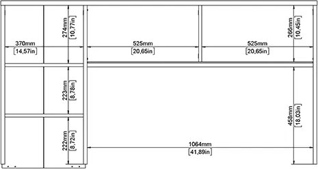 Biurko w połysku z nadstawką Function Plus 149 cm biały