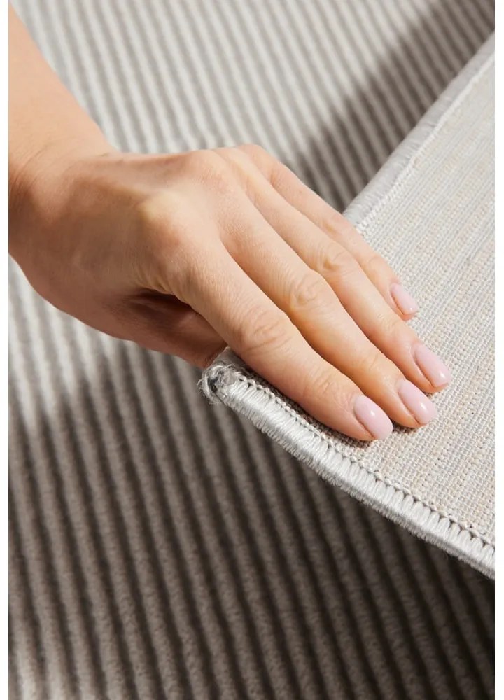 Szaro-kremowy chodnik 80x240 cm Perles Dolomite – Elle Decoration
