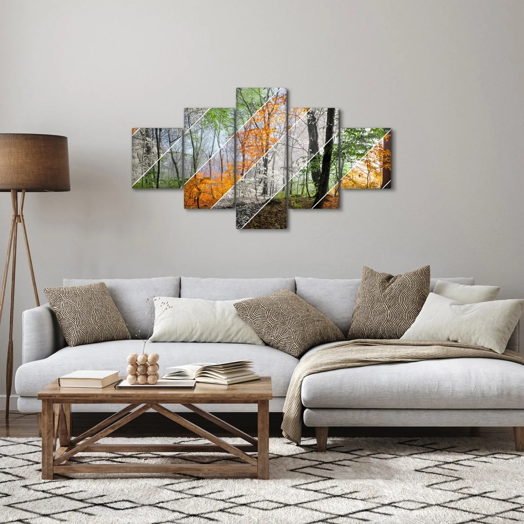 Obraz - Zmieniające się pory roku (125x70 cm)