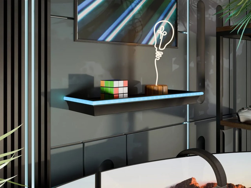 Półka ścienna z oświetleniem LED Anolis